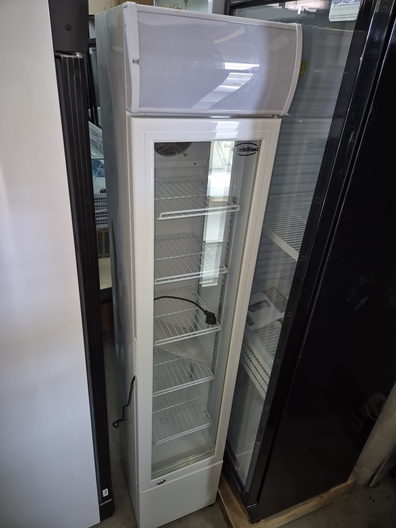 Smalle hoge koelkast glasdeur nieuw