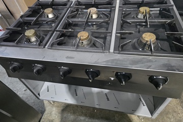 Afbeelding van gasfornuis 6 pits op kast